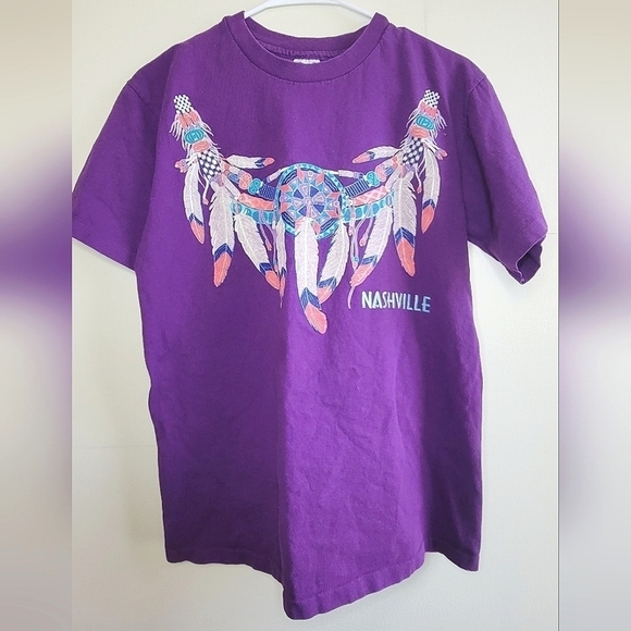 Vintage Nashville Native American Single Stitch 100% Cotton T-shirt, Size Medium - Picture 1 of 4